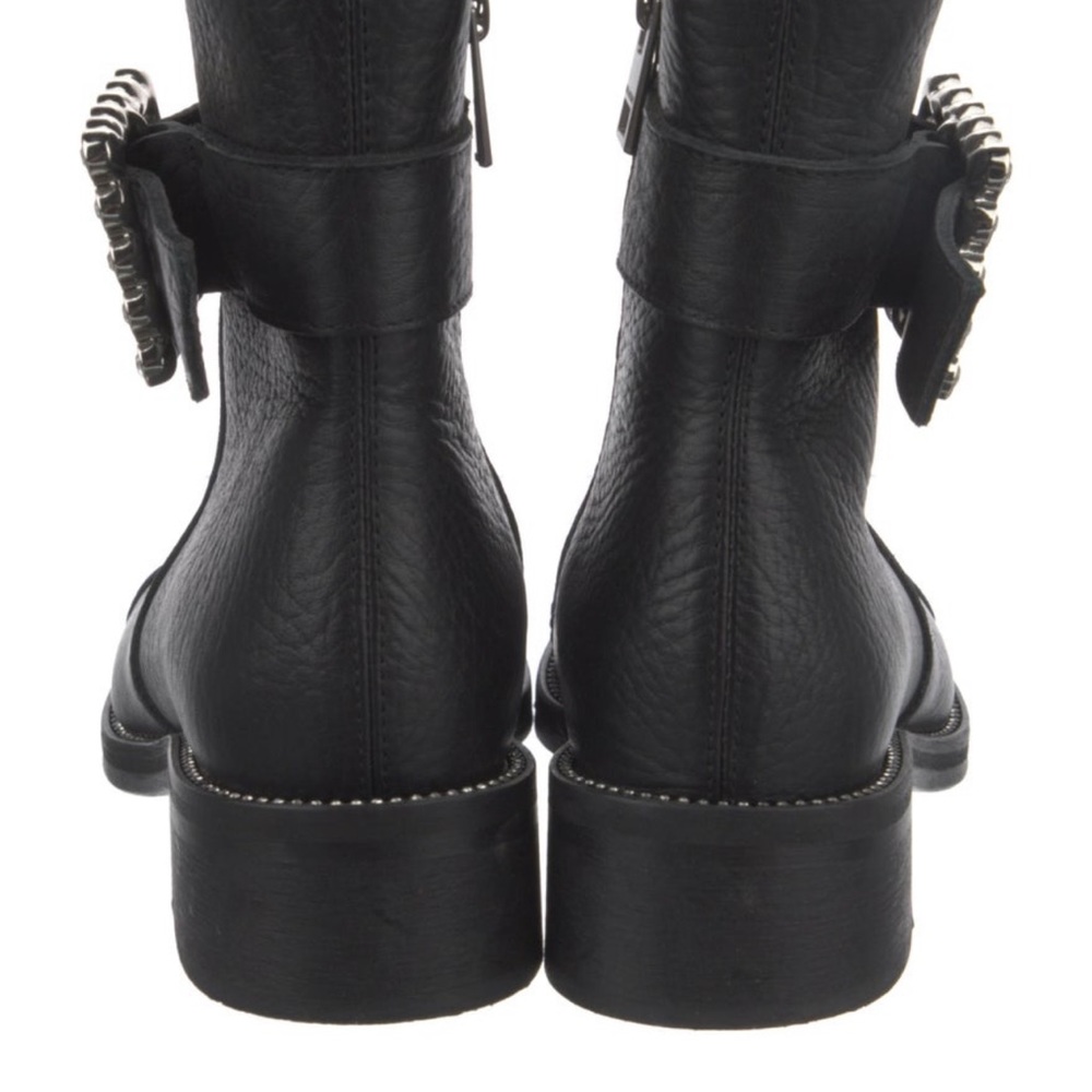 Zadig & Voltaire Leather Crystal Embellishment Moto Boots  size 6 - Picture 11 of 11